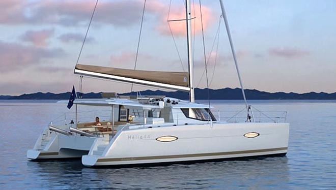Helia 44 at anchor ©  SW